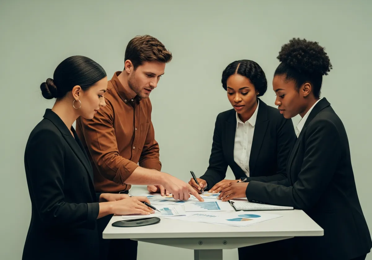 Team arbeitet an SEO-Konzept